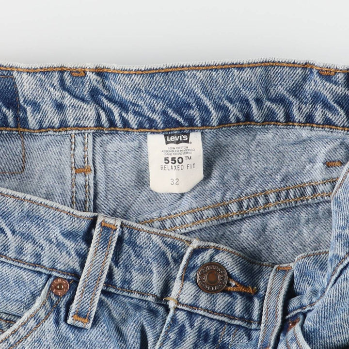 90'S Levi's 550 Relaxed Fit Orange Tab Denim Shorts, Men's, W31, Vintage cotton blue type Vintage Second Hand