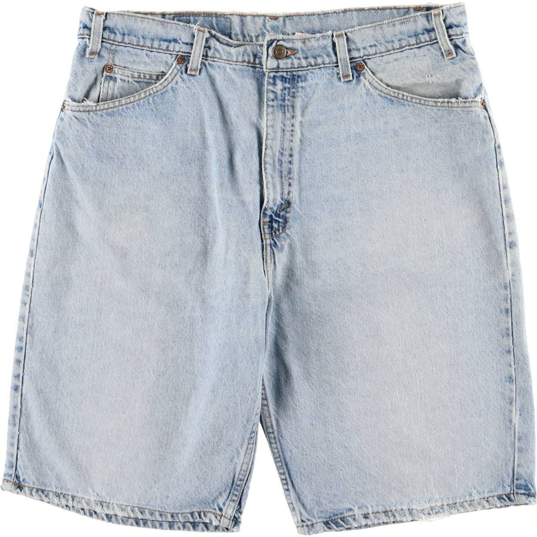 90'S Levi's 550 Relaxed Fit Orange Tab Denim Shorts, Men's, W37, Vintage cotton blue type Vintage Second Hand