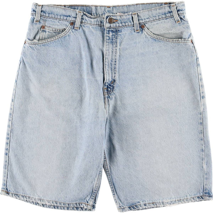 90'S Levi's 550 Relaxed Fit Orange Tab Denim Shorts, Men's, W37, Vintage cotton blue type Vintage Second Hand