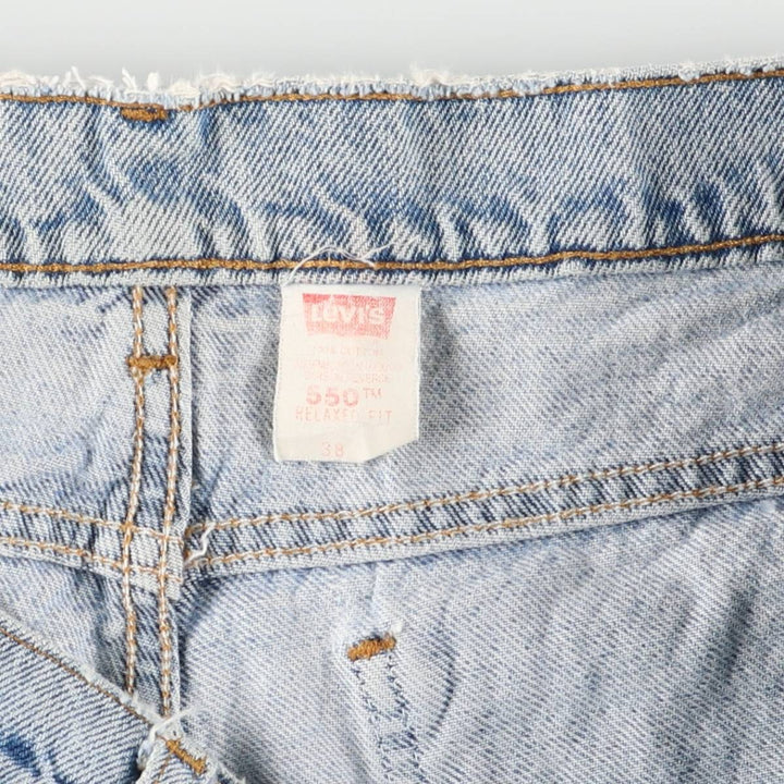 90'S Levi's 550 Relaxed Fit Orange Tab Denim Shorts, Men's, W37, Vintage cotton blue type Vintage Second Hand