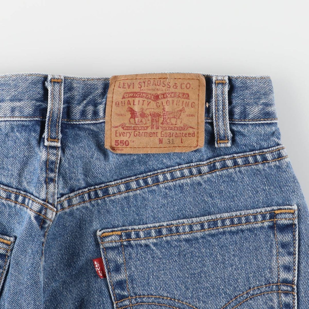90'S Levi's 550 Relaxed Fit Denim Shorts, Made in Canada, Men's, W31, Vintage cotton blue type Vintage Second Hand