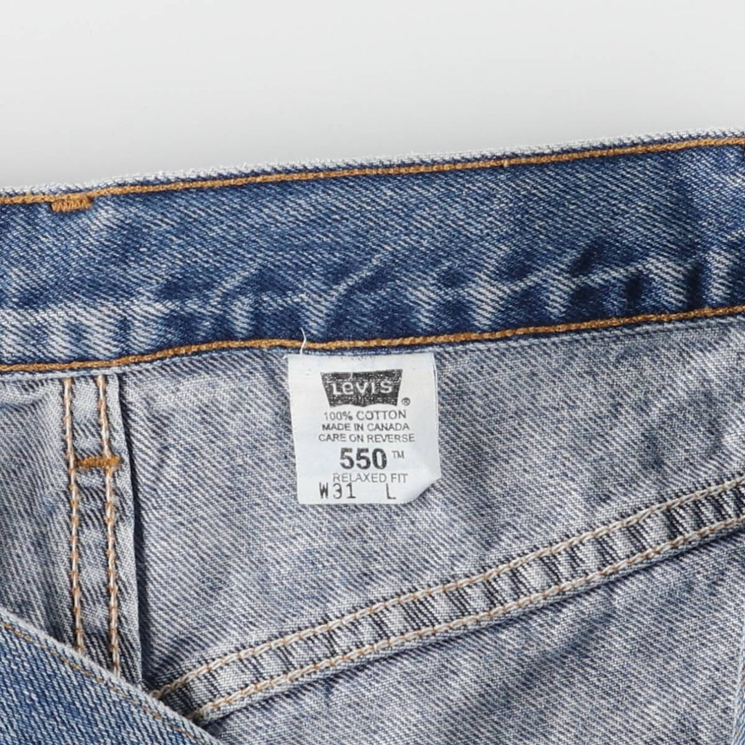 90'S Levi's 550 Relaxed Fit Denim Shorts, Made in Canada, Men's, W31, Vintage cotton blue type Vintage Second Hand