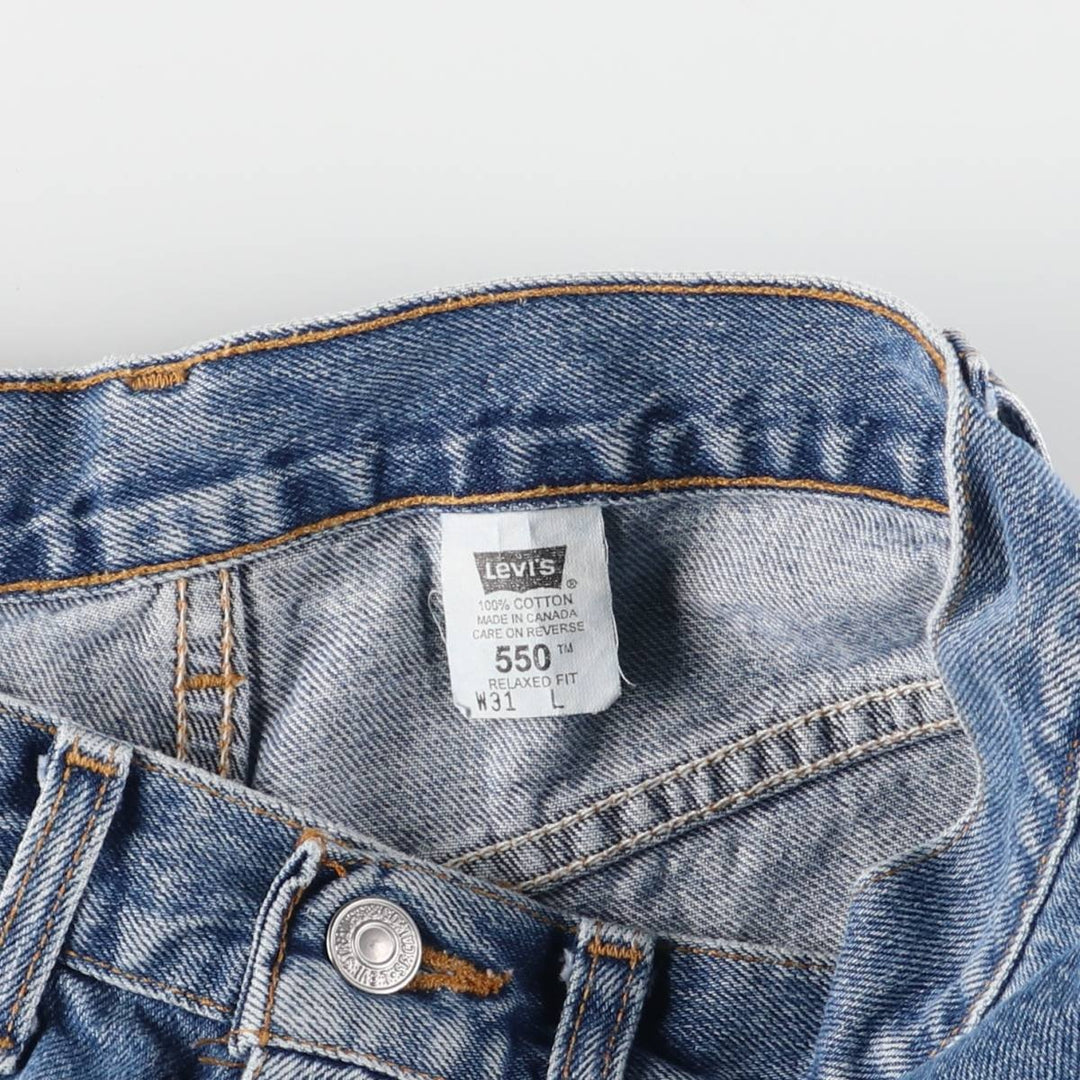 90'S Levi's 550 Relaxed Fit Denim Shorts, Made in Canada, Men's, W31, Vintage cotton blue type Vintage Second Hand