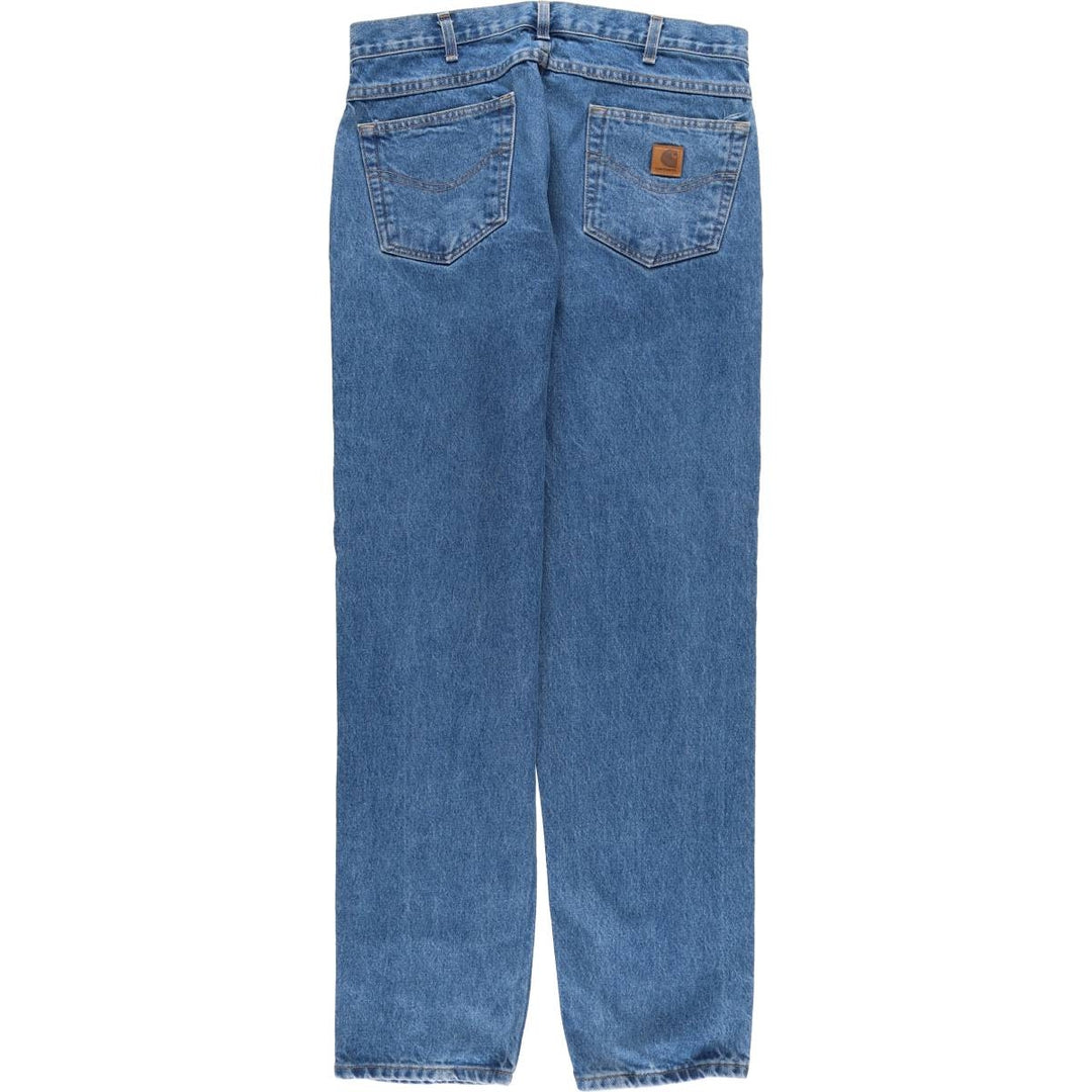 Carhartt Relaxed Fit Tapered Denim Pants for Men, W34 equivalent cotton blue type Vintage Second Hand