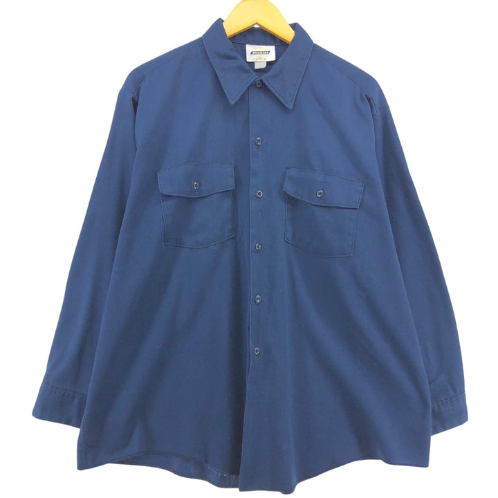 Dickies Long Sleeve Work Shirt, Men's XL Size unclear navy blue type Vintage Second Hand