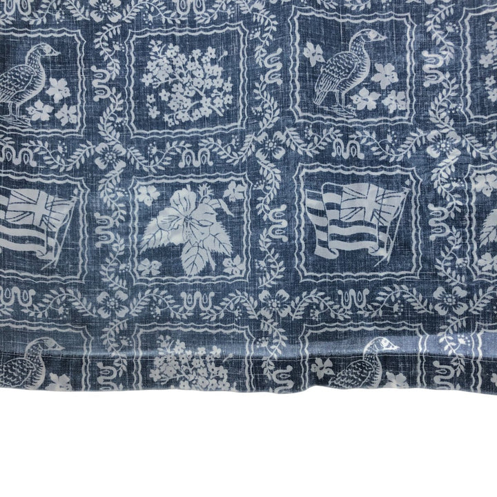 90'S Reyn Spooner Bikini Tag All-Over Print Lahaina Sailor Pullover Button-Down Hawaiian Aloha Shirt cotton navy blue type Vintage Second Hand