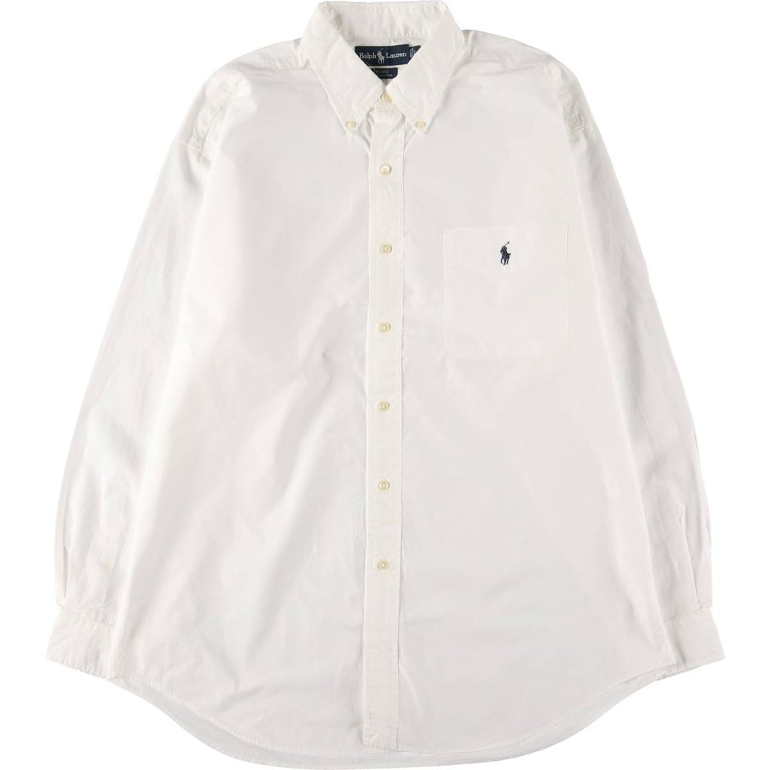 Ralph Lauren BLAKE long sleeve button down shirt, men's size L cotton white type Vintage Second Hand