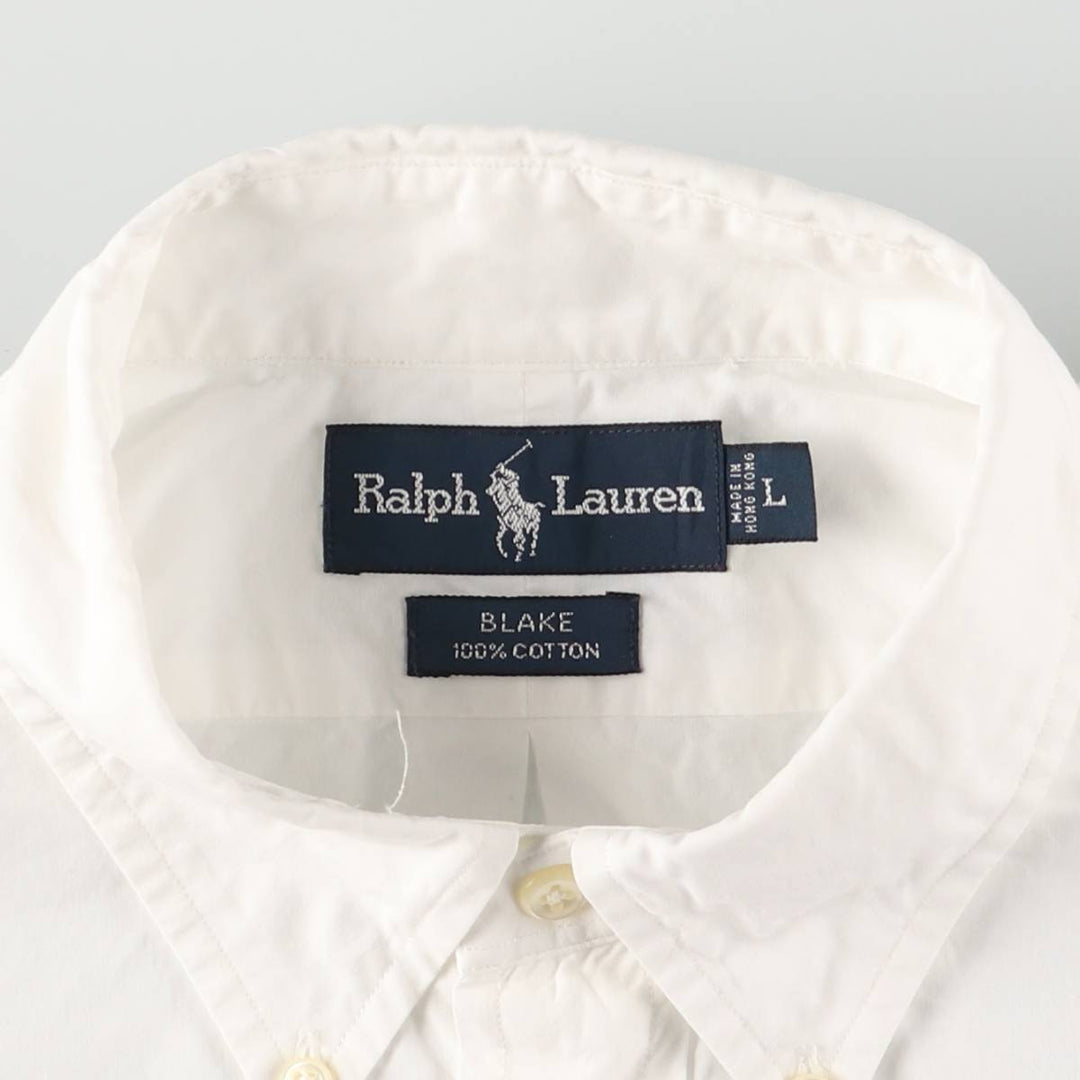 Ralph Lauren BLAKE long sleeve button down shirt, men's size L cotton white type Vintage Second Hand
