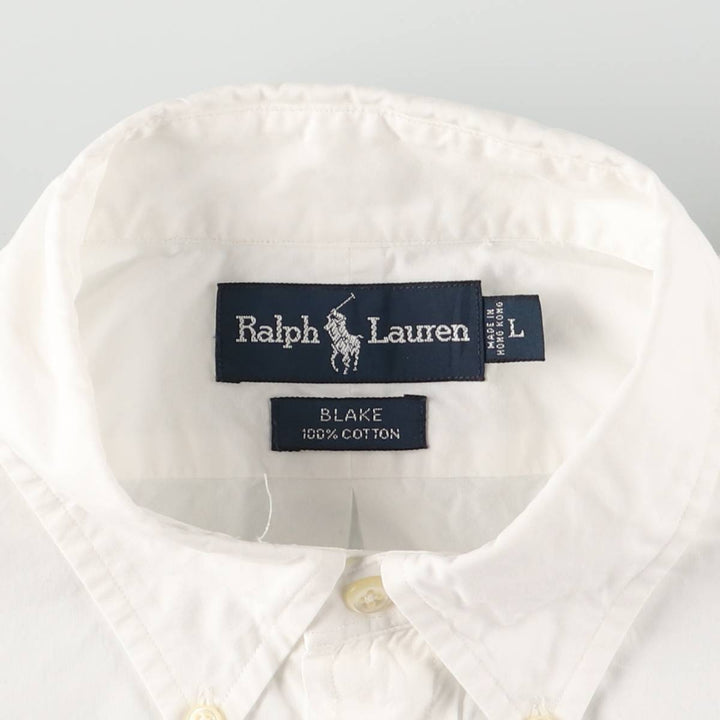 Ralph Lauren BLAKE long sleeve button down shirt, men's size L cotton white type Vintage Second Hand