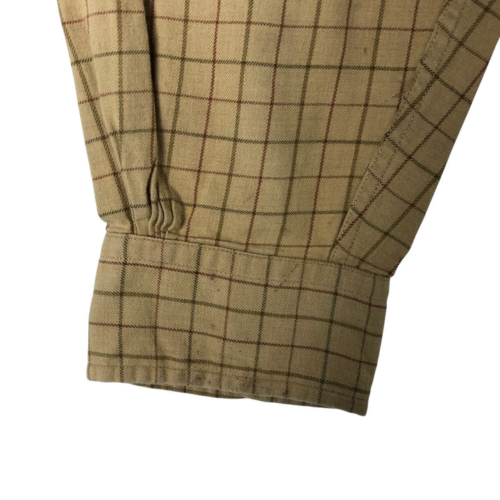 Brooks Brothers 346 Long Sleeve Button-Down Check Shirt, Men's Size L cotton ocher yellow type Vintage Second Hand