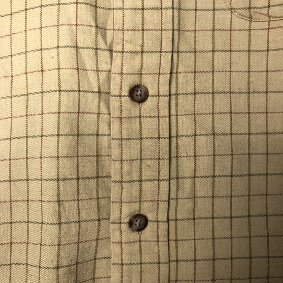 Brooks Brothers 346 Long Sleeve Button-Down Check Shirt, Men's Size L cotton ocher yellow type Vintage Second Hand