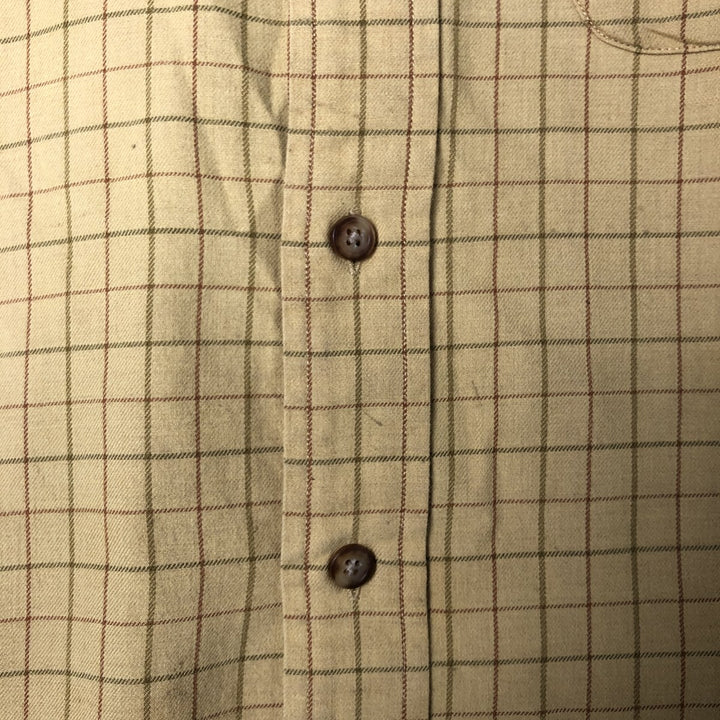 Brooks Brothers 346 Long Sleeve Button-Down Check Shirt, Men's Size L cotton ocher yellow type Vintage Second Hand