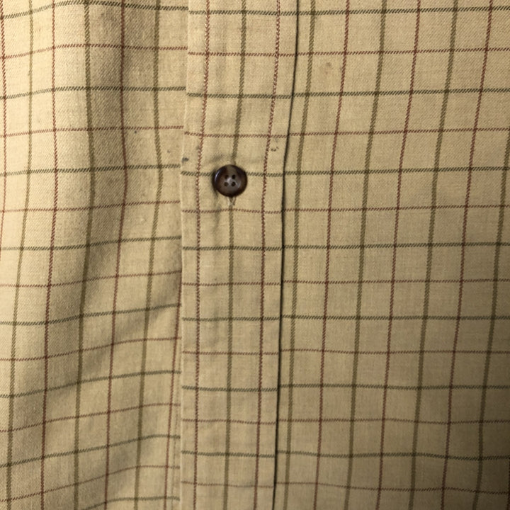 Brooks Brothers 346 Long Sleeve Button-Down Check Shirt, Men's Size L cotton ocher yellow type Vintage Second Hand