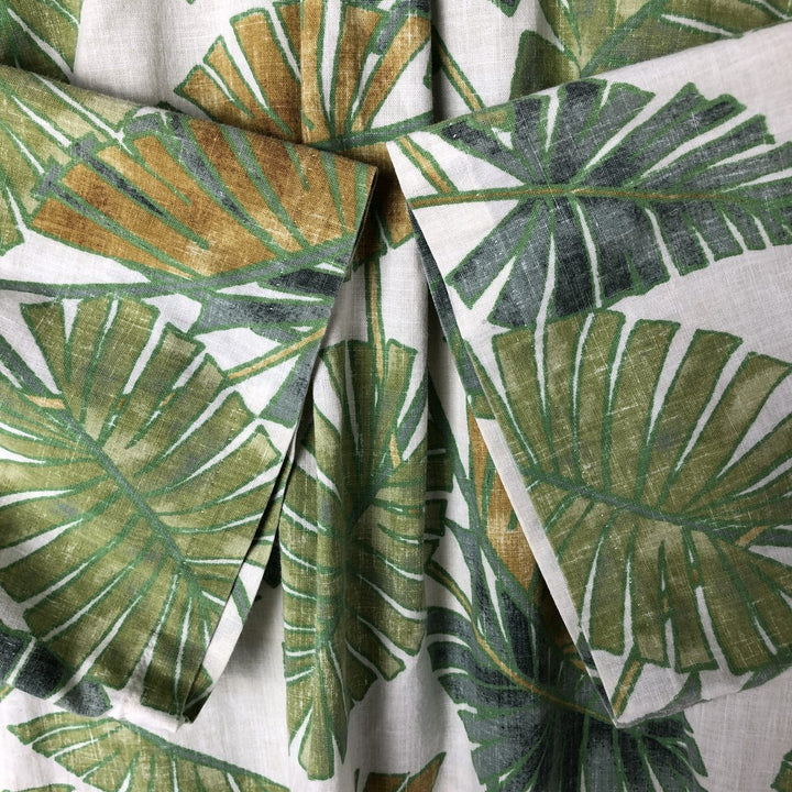 90'S Reyn Spooner Leaf Pattern Button-Down Hawaiian Aloha Shirt, Box Shirt, Men's Size L, Vintage unclear green type Vintage Second Hand