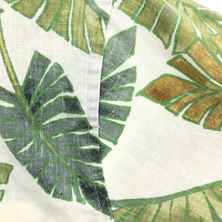 90'S Reyn Spooner Leaf Pattern Button-Down Hawaiian Aloha Shirt, Box Shirt, Men's Size L, Vintage unclear green type Vintage Second Hand
