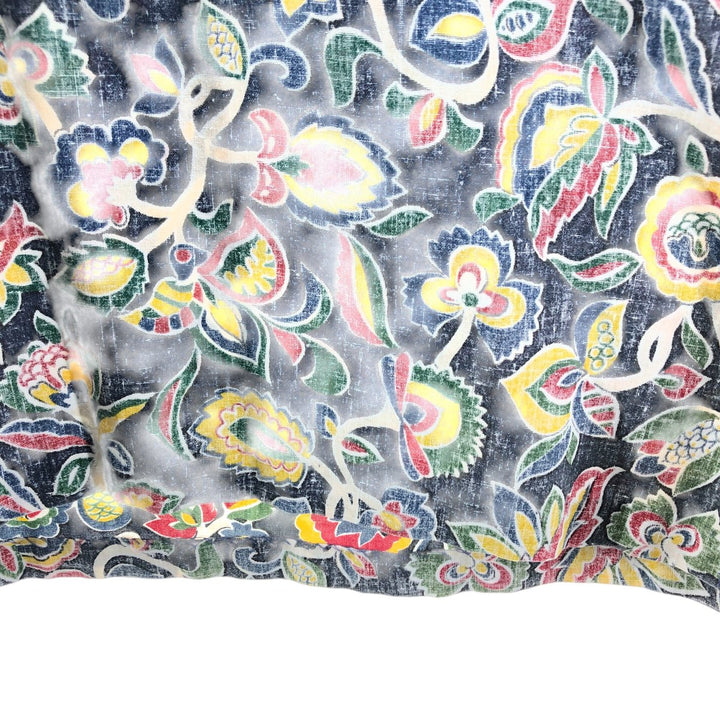 90'S Reyn Spooner Swimsuit Tag Bikini Tag All-over Botanical Pattern Pullover Button-down Hawaiian Aloha Shirt unclear navy blue type Vintage Second Hand