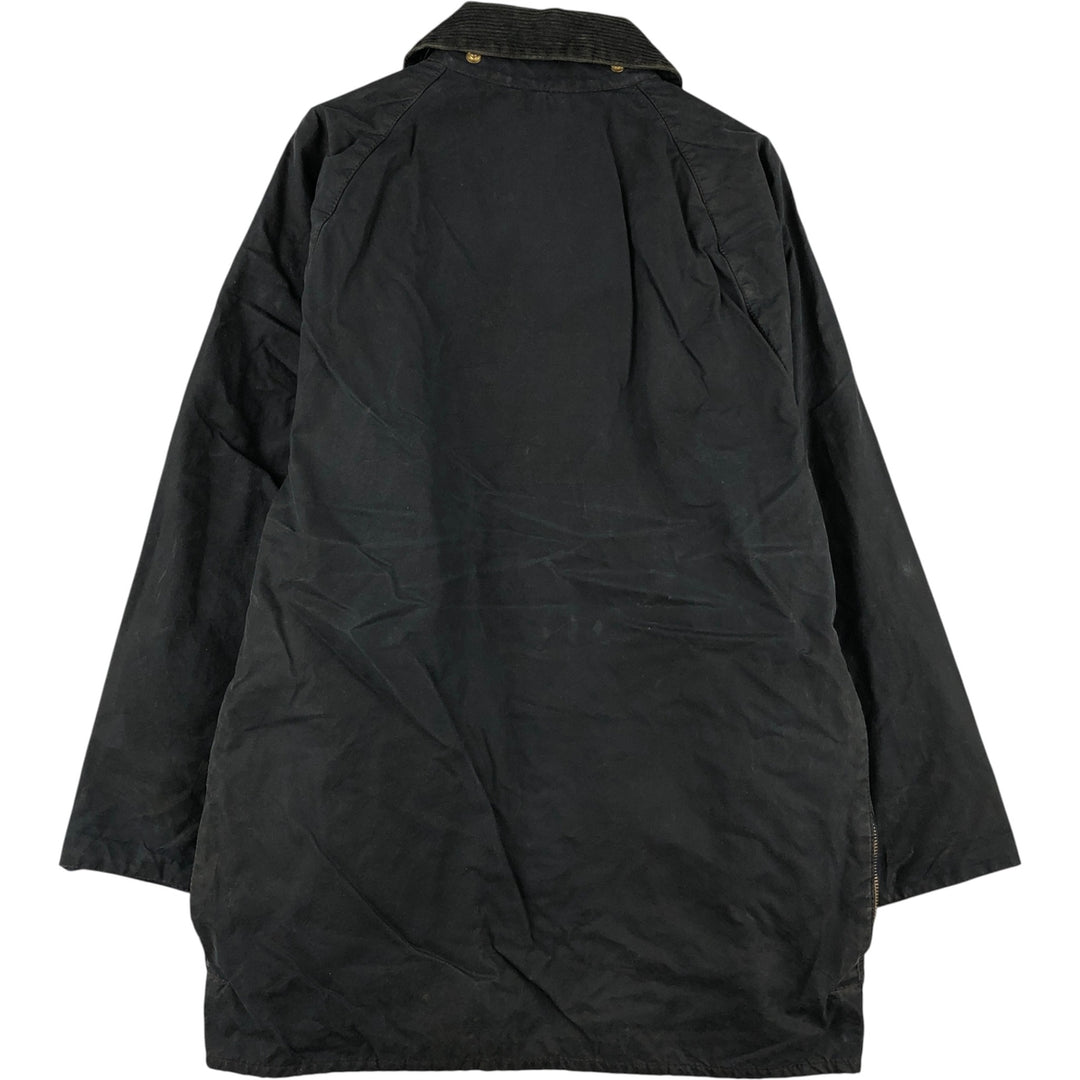 2000'S Barbour Beaufort 3 Warrant Oiled Hunting Jacket, Made in England, C38, Men's Size M cotton navy blue type Vintage Second Hand