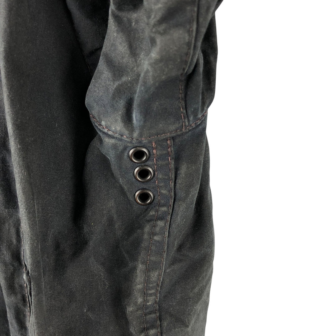 2000'S Barbour Beaufort 3 Warrant Oiled Hunting Jacket, Made in England, C38, Men's Size M cotton navy blue type Vintage Second Hand