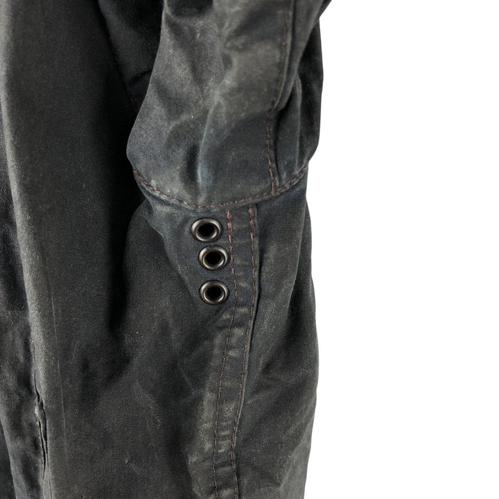 2000'S Barbour Beaufort 3 Warrant Oiled Hunting Jacket, Made in England, C38, Men's Size M cotton navy blue type Vintage Second Hand