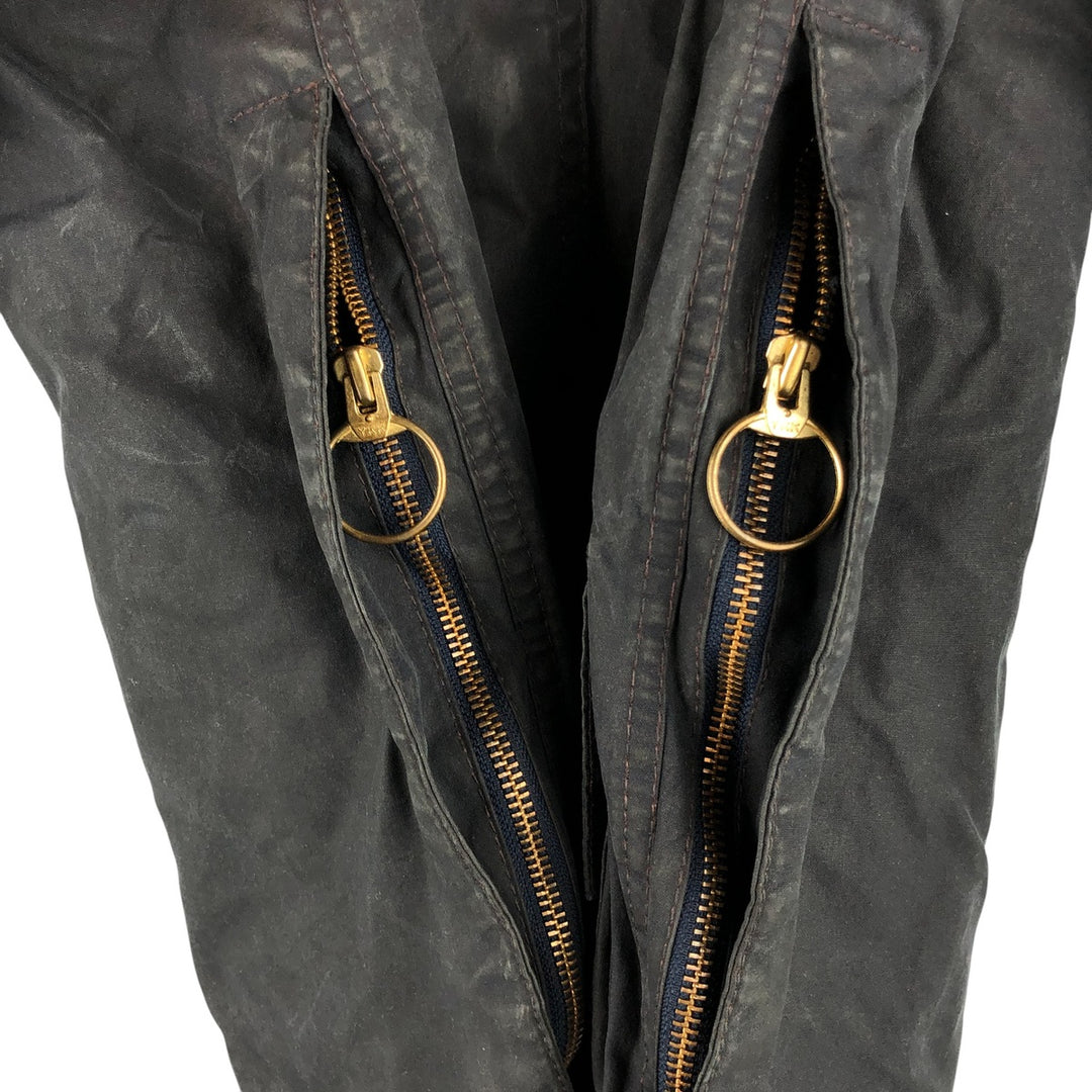 2000'S Barbour Beaufort 3 Warrant Oiled Hunting Jacket, Made in England, C38, Men's Size M cotton navy blue type Vintage Second Hand