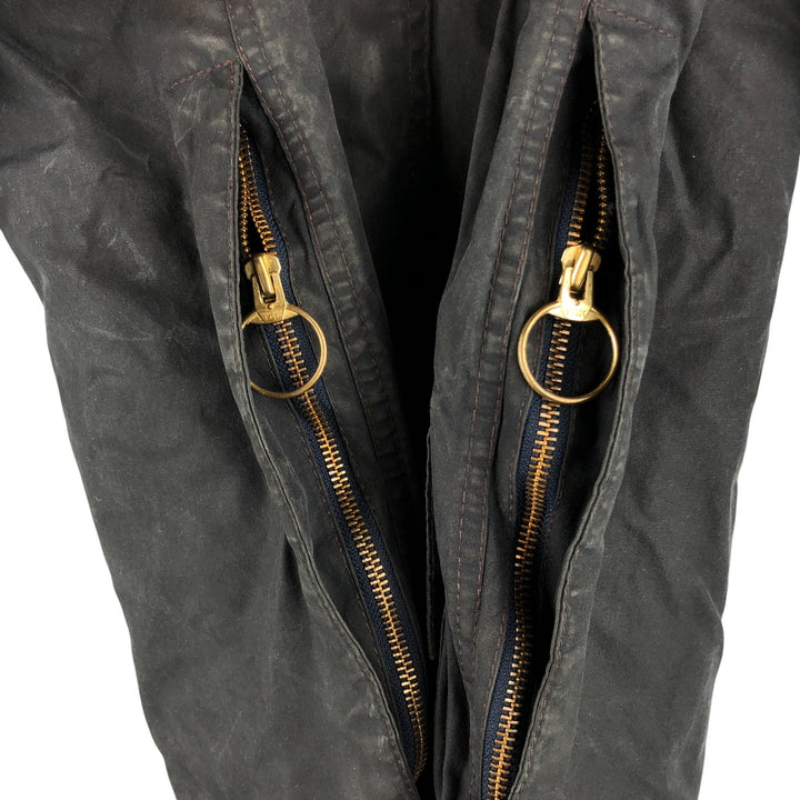 2000'S Barbour Beaufort 3 Warrant Oiled Hunting Jacket, Made in England, C38, Men's Size M cotton navy blue type Vintage Second Hand