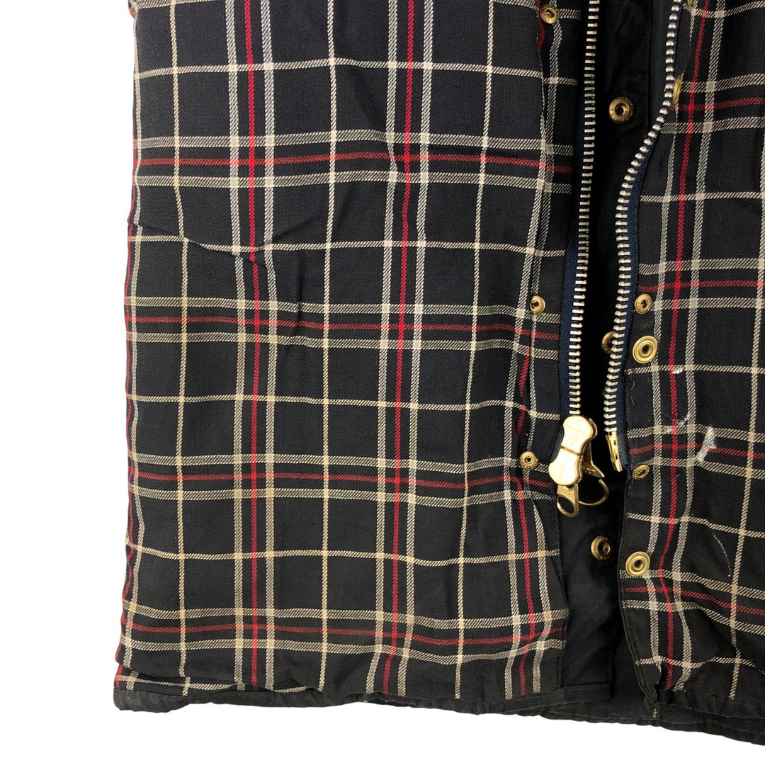 2000'S Barbour Beaufort 3 Warrant Oiled Hunting Jacket, Made in England, C38, Men's Size M cotton navy blue type Vintage Second Hand