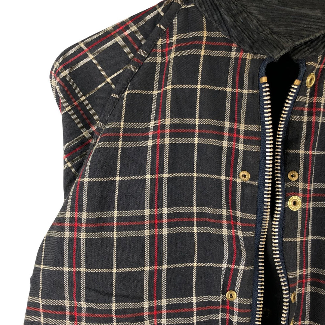 2000'S Barbour Beaufort 3 Warrant Oiled Hunting Jacket, Made in England, C38, Men's Size M cotton navy blue type Vintage Second Hand