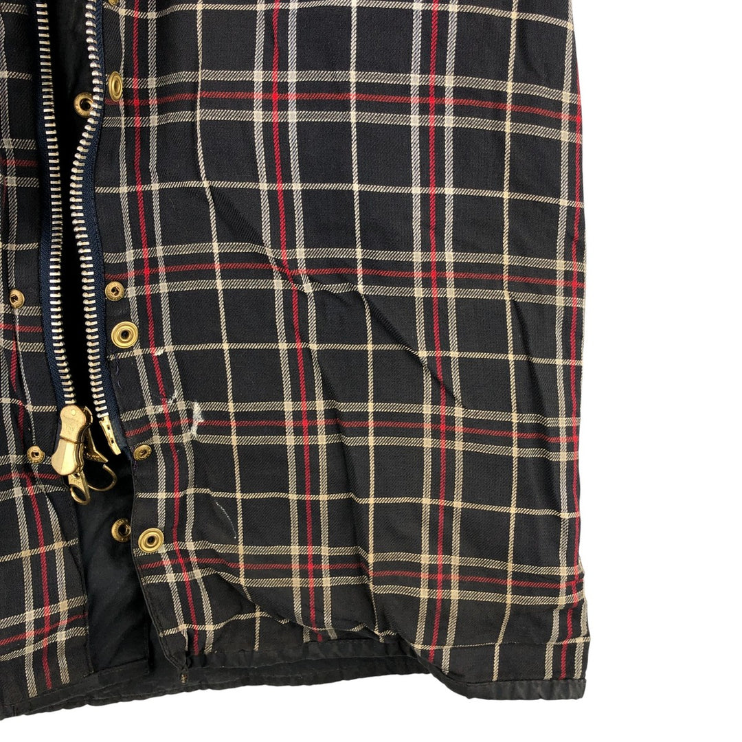 2000'S Barbour Beaufort 3 Warrant Oiled Hunting Jacket, Made in England, C38, Men's Size M cotton navy blue type Vintage Second Hand