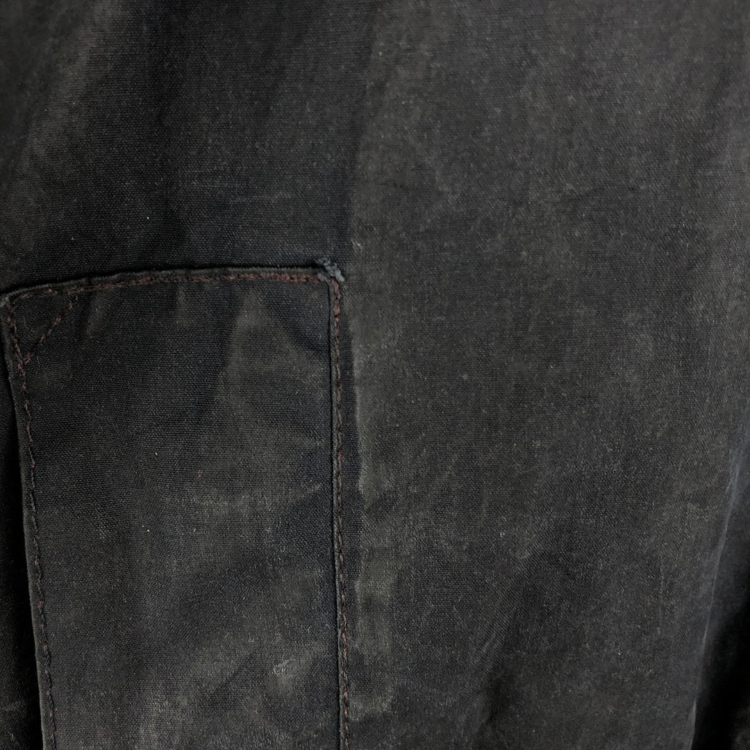 2000'S Barbour Beaufort 3 Warrant Oiled Hunting Jacket, Made in England, C38, Men's Size M cotton navy blue type Vintage Second Hand