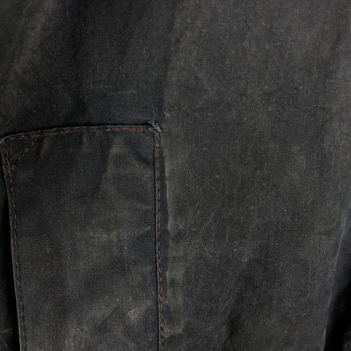 2000'S Barbour Beaufort 3 Warrant Oiled Hunting Jacket, Made in England, C38, Men's Size M cotton navy blue type Vintage Second Hand