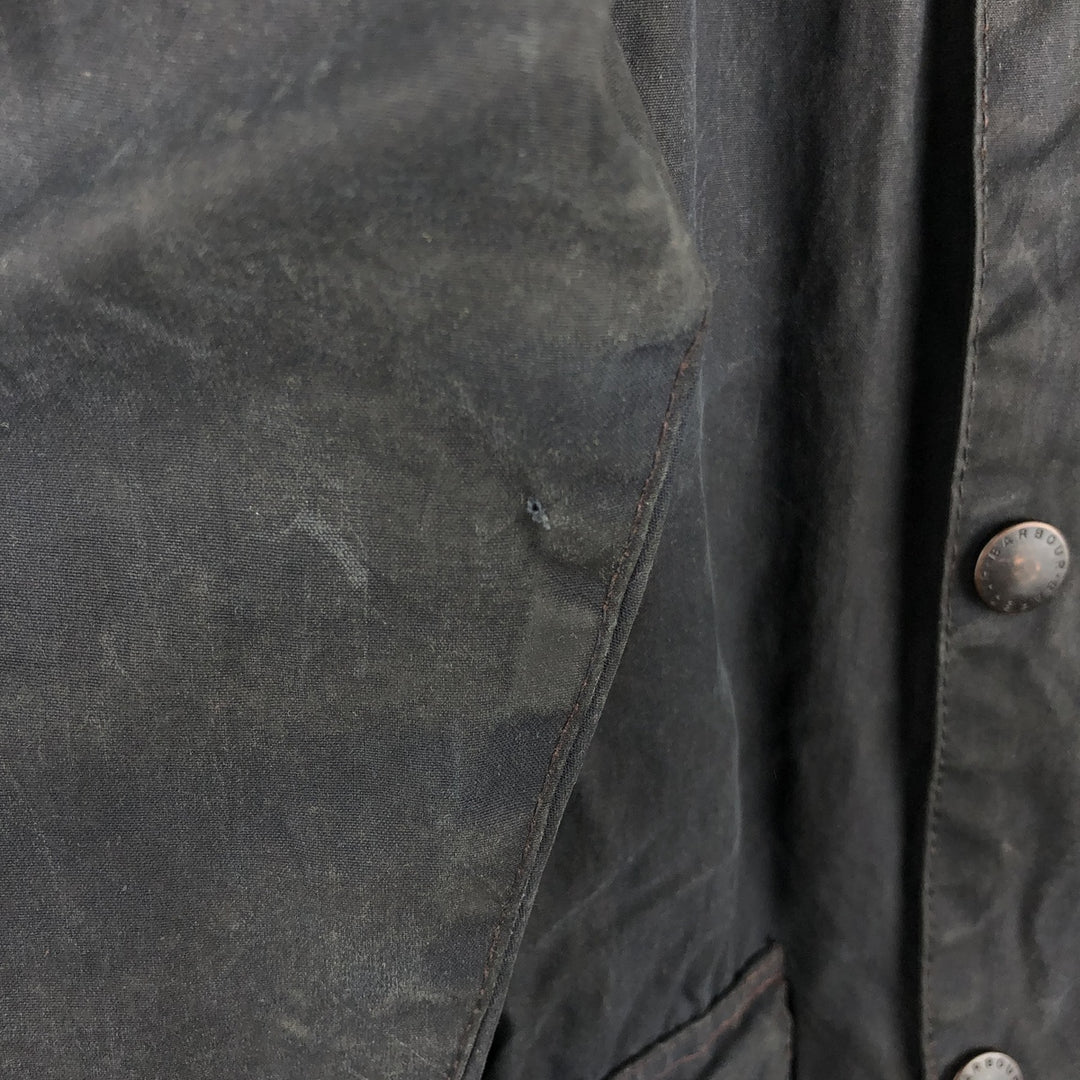 2000'S Barbour Beaufort 3 Warrant Oiled Hunting Jacket, Made in England, C38, Men's Size M cotton navy blue type Vintage Second Hand