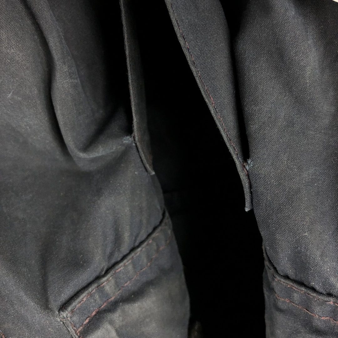 2000'S Barbour Beaufort 3 Warrant Oiled Hunting Jacket, Made in England, C38, Men's Size M cotton navy blue type Vintage Second Hand