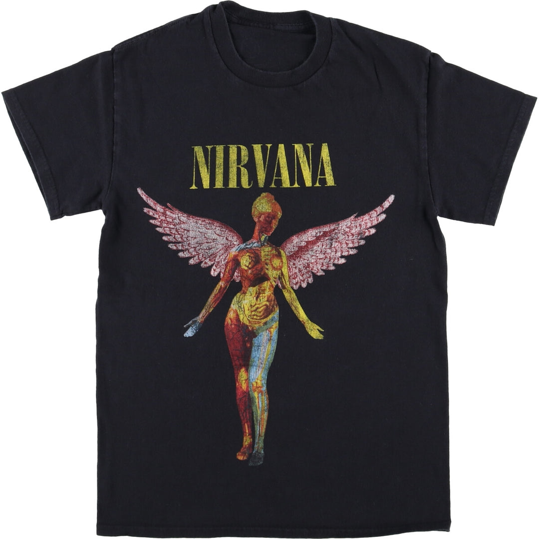 NIRVANA Nirvana Band T-shirt, Band T, Men's S size cotton black type Vintage Second Hand