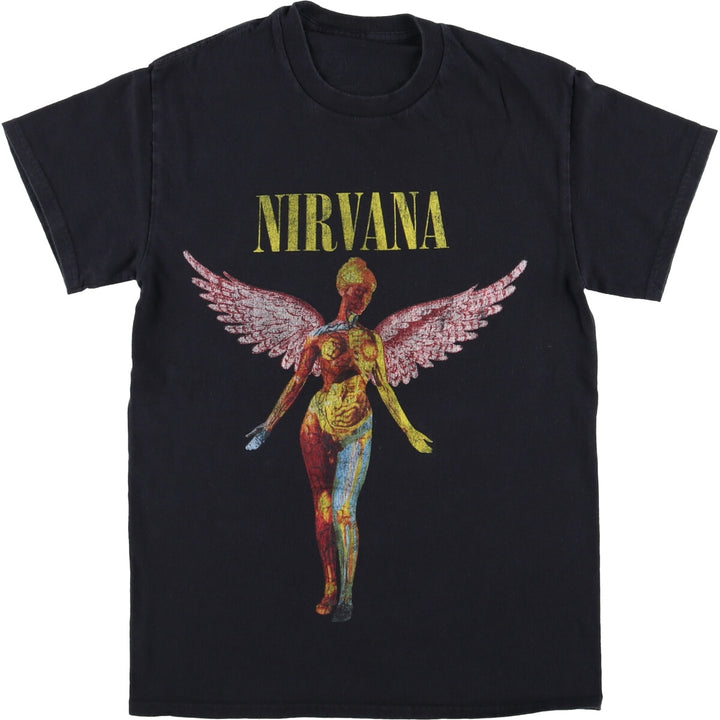 NIRVANA Nirvana Band T-shirt, Band T, Men's S size cotton black type Vintage Second Hand