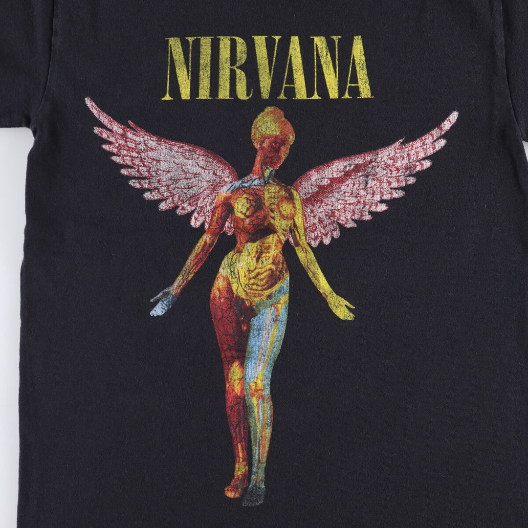 NIRVANA Nirvana Band T-shirt, Band T, Men's S size cotton black type Vintage Second Hand
