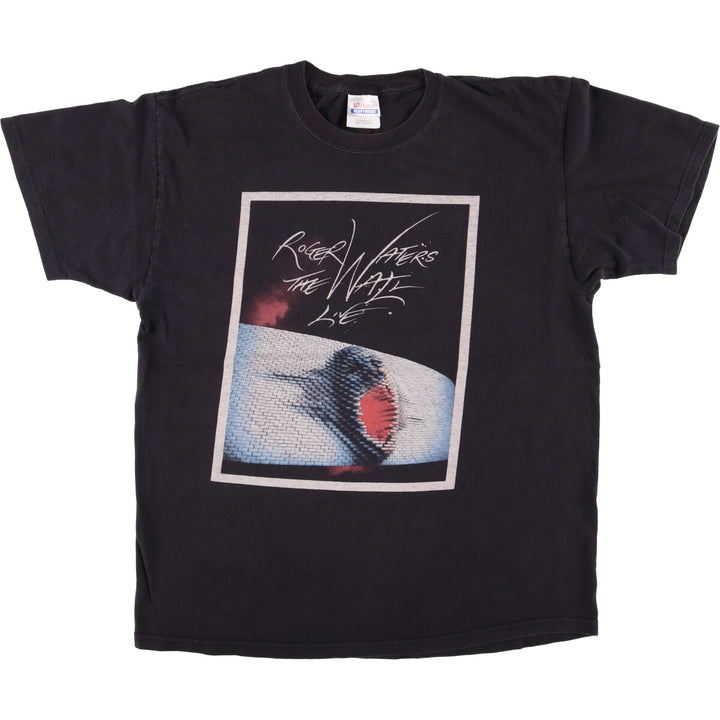 HANES Roger Waters Band T-shirt, Men's L size cotton black type Vintage Second Hand