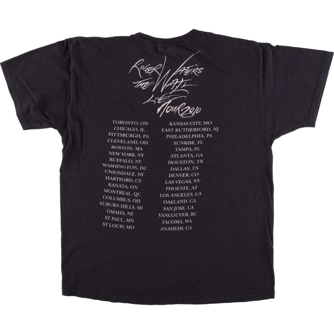 HANES Roger Waters Band T-shirt, Men's L size cotton black type Vintage Second Hand