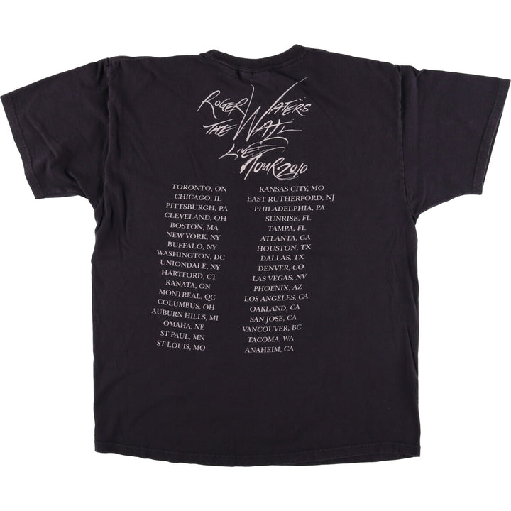 HANES Roger Waters Band T-shirt, Men's L size cotton black type Vintage Second Hand