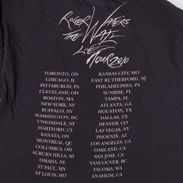 HANES Roger Waters Band T-shirt, Men's L size cotton black type Vintage Second Hand