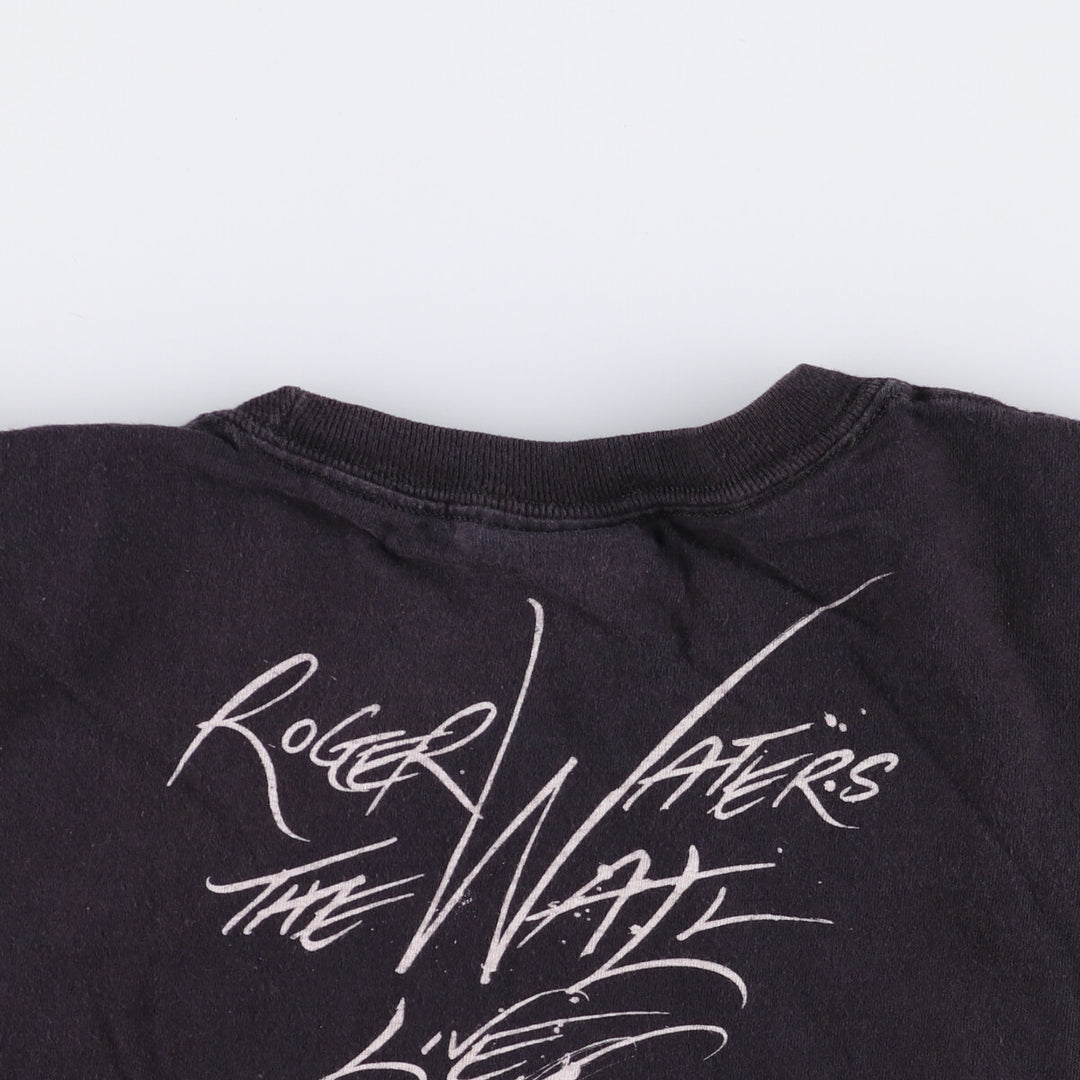 HANES Roger Waters Band T-shirt, Men's L size cotton black type Vintage Second Hand