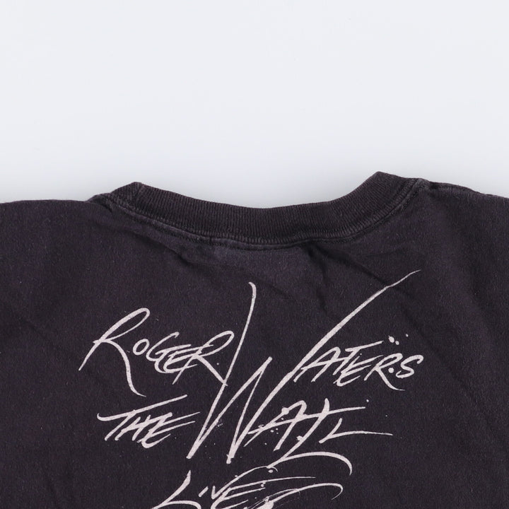 HANES Roger Waters Band T-shirt, Men's L size cotton black type Vintage Second Hand