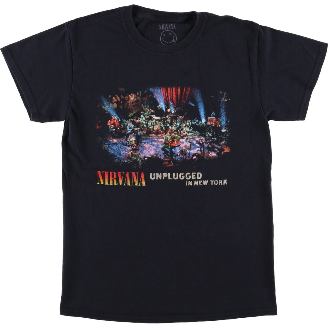 NIRVANA Nirvana Band T-shirt, Band T, Men's S size cotton black type Vintage Second Hand