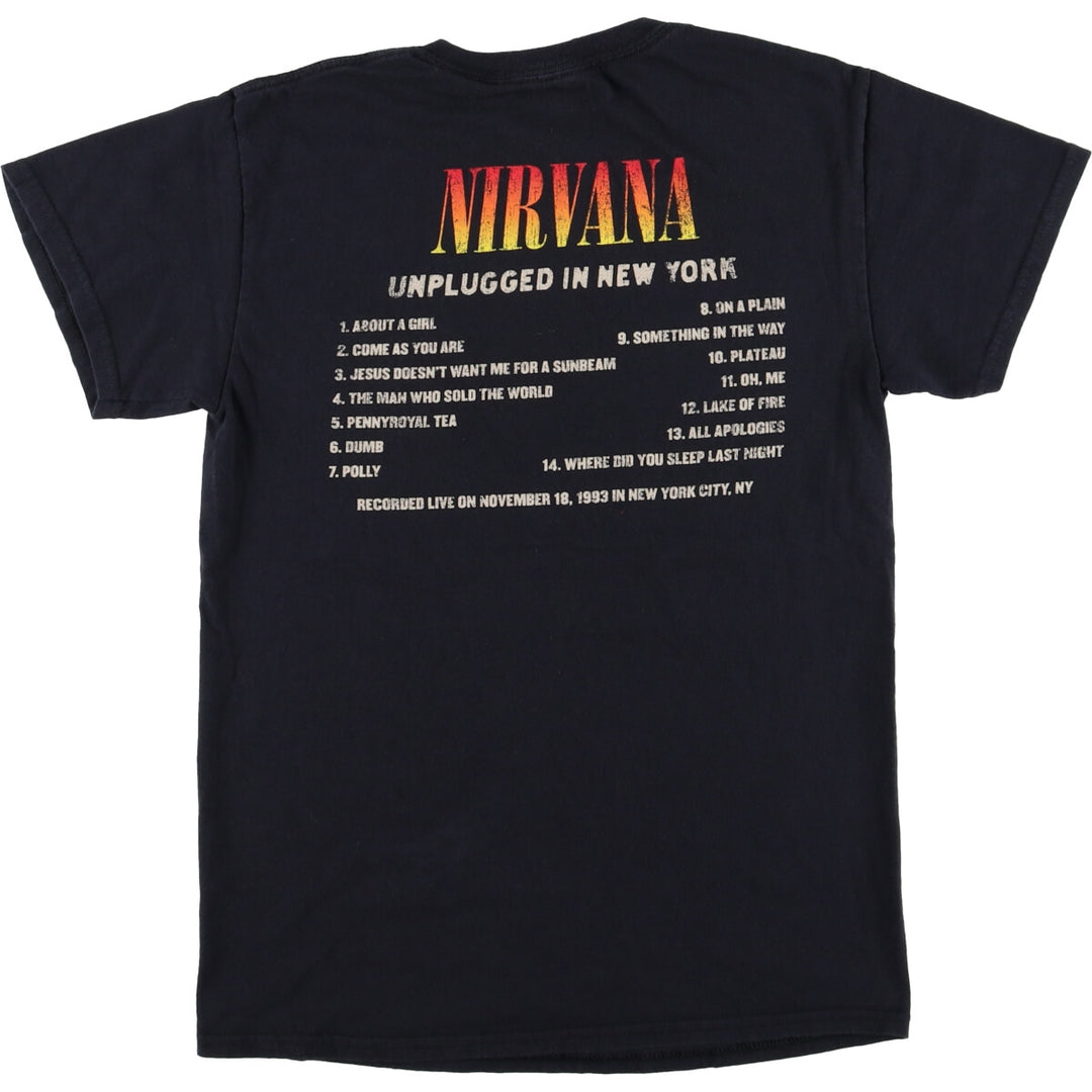 NIRVANA Nirvana Band T-shirt, Band T, Men's S size cotton black type Vintage Second Hand