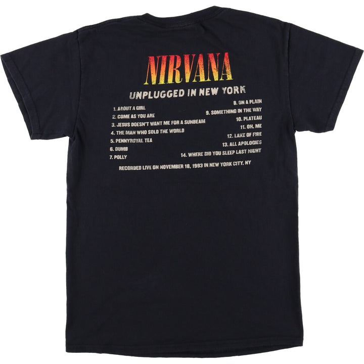 NIRVANA Nirvana Band T-shirt, Band T, Men's S size cotton black type Vintage Second Hand