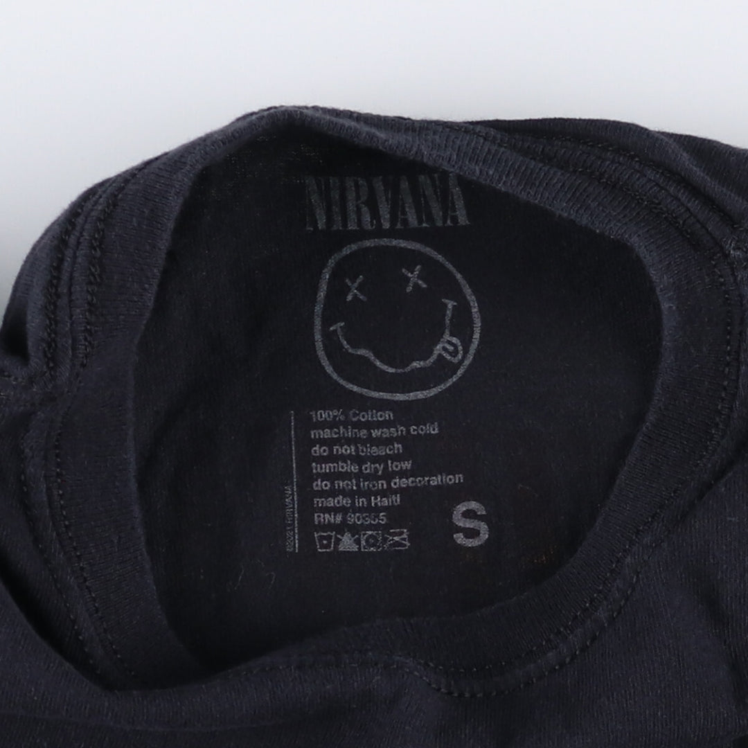 NIRVANA Nirvana Band T-shirt, Band T, Men's S size cotton black type Vintage Second Hand
