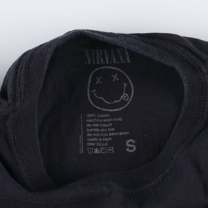 NIRVANA Nirvana Band T-shirt, Band T, Men's S size cotton black type Vintage Second Hand