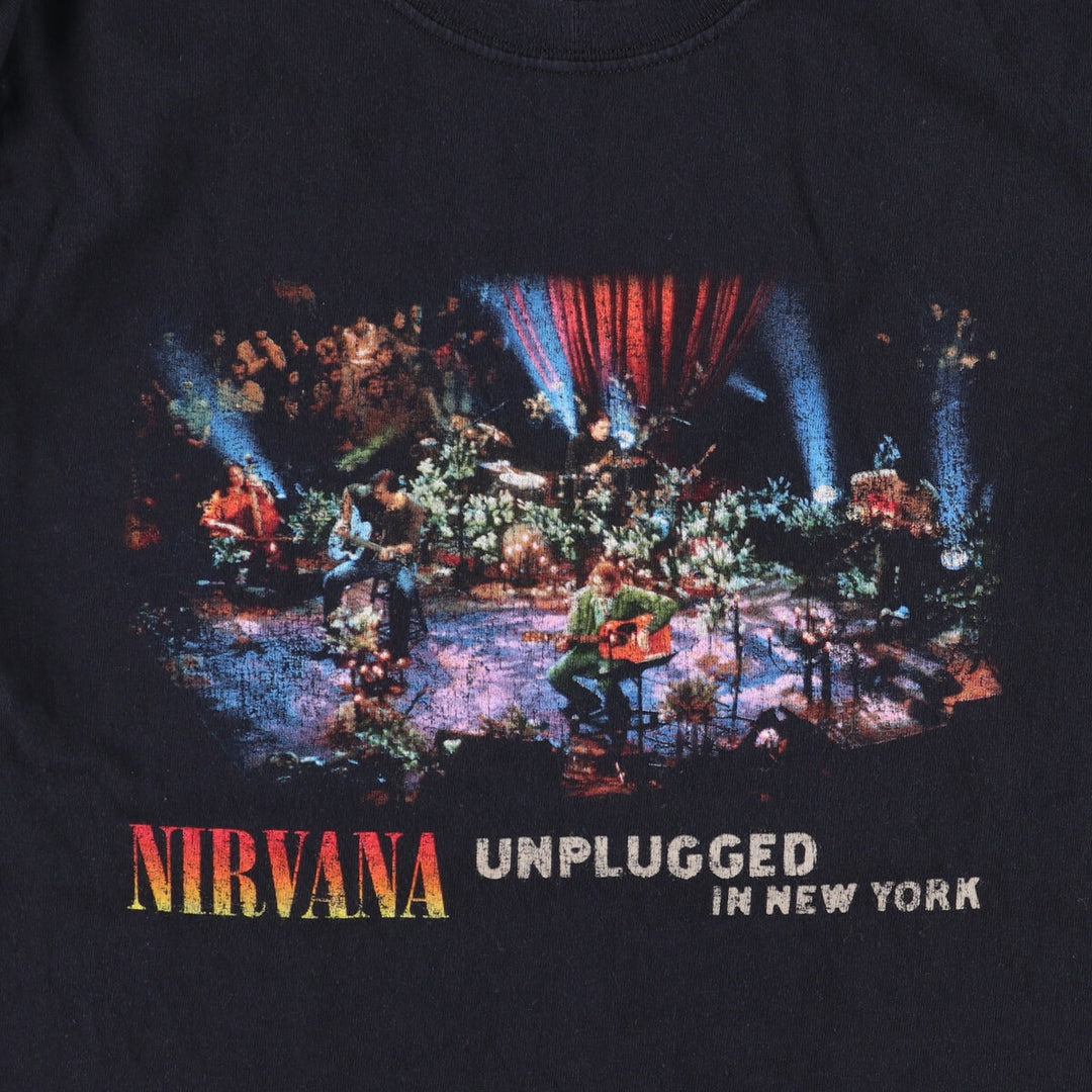 NIRVANA Nirvana Band T-shirt, Band T, Men's S size cotton black type Vintage Second Hand