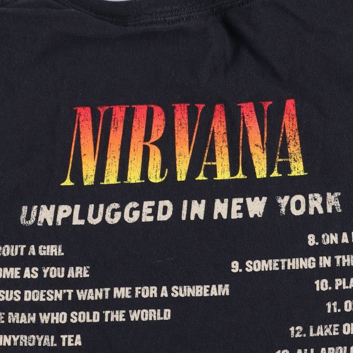 NIRVANA Nirvana Band T-shirt, Band T, Men's S size cotton black type Vintage Second Hand