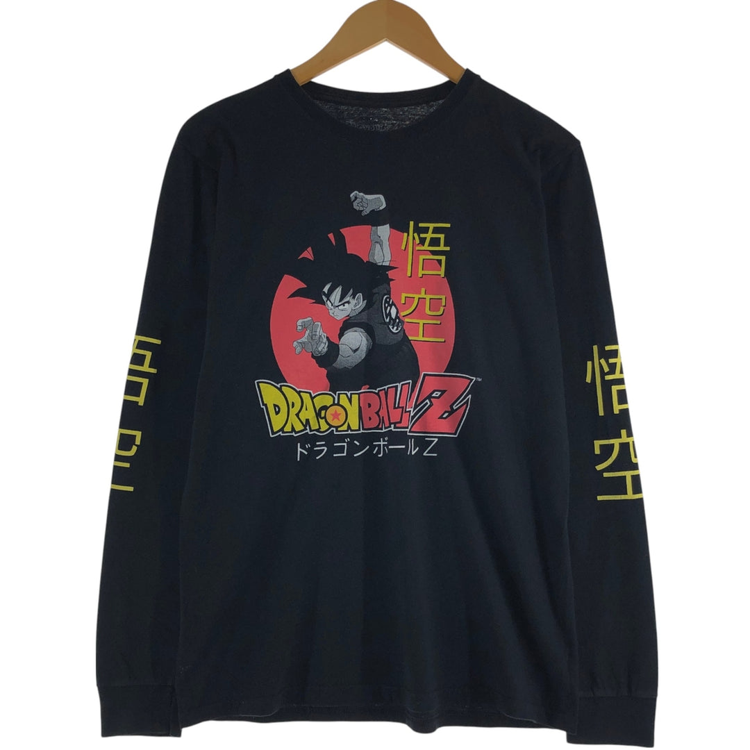 DRAGONBALL Z Dragon Ball Z Son Goku Anime Character Print Long T-Shirt Long T Men's M size cotton black type Vintage Second Hand