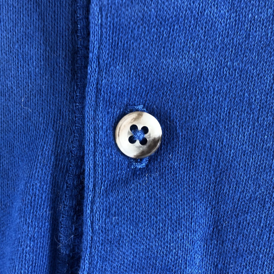 90'S St. John's Bay Henley neck long T-shirt, long sleeve T, made in the USA, men's size L, vintage cotton blue type Vintage Second Hand